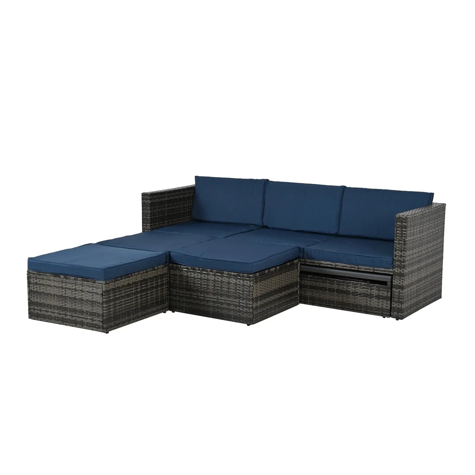 Patio Furniture, Outdoor Furniture, Seasonal PE Wicker Furniture,5 Set Wicker Furniture With Plywood My Store