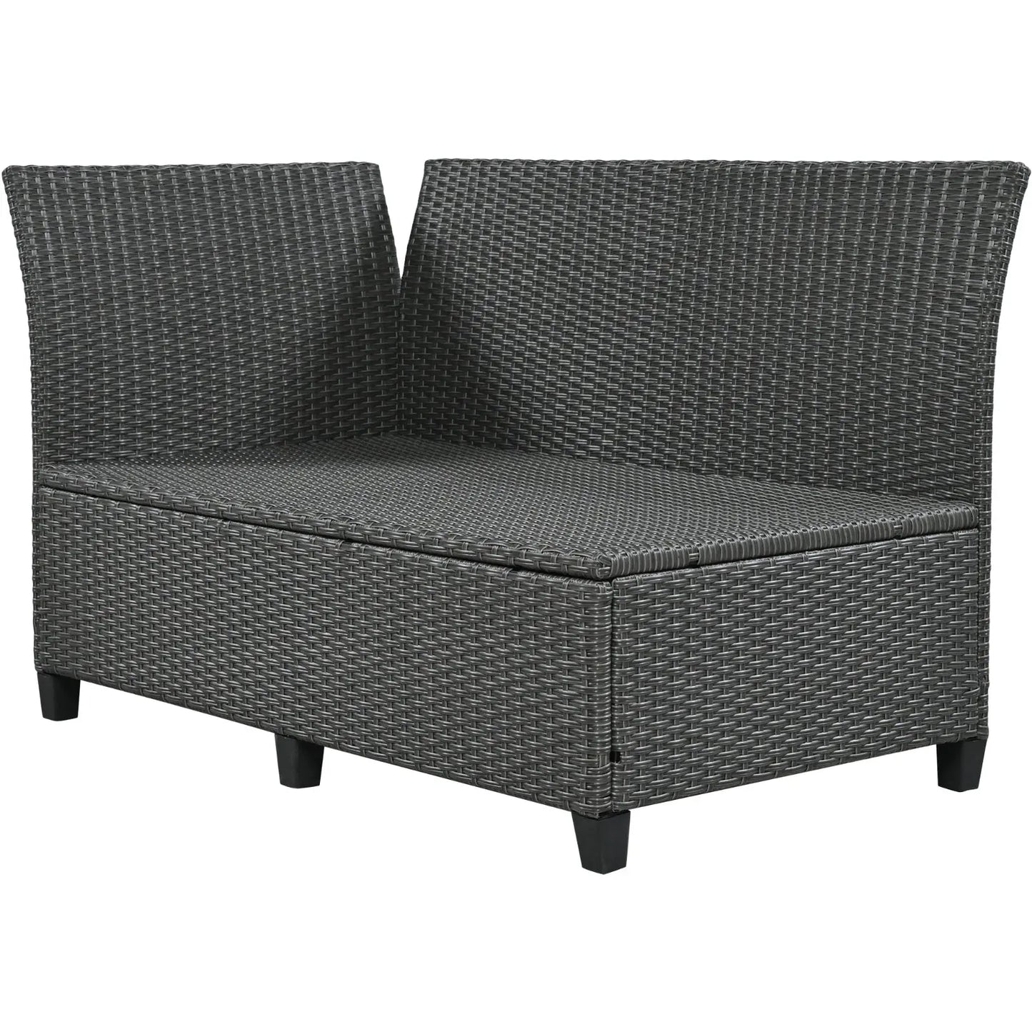 5-Pc Outdoor Patio Rattan Sofa Set, L-Shaped PE Wicker Garden Furniture My Store