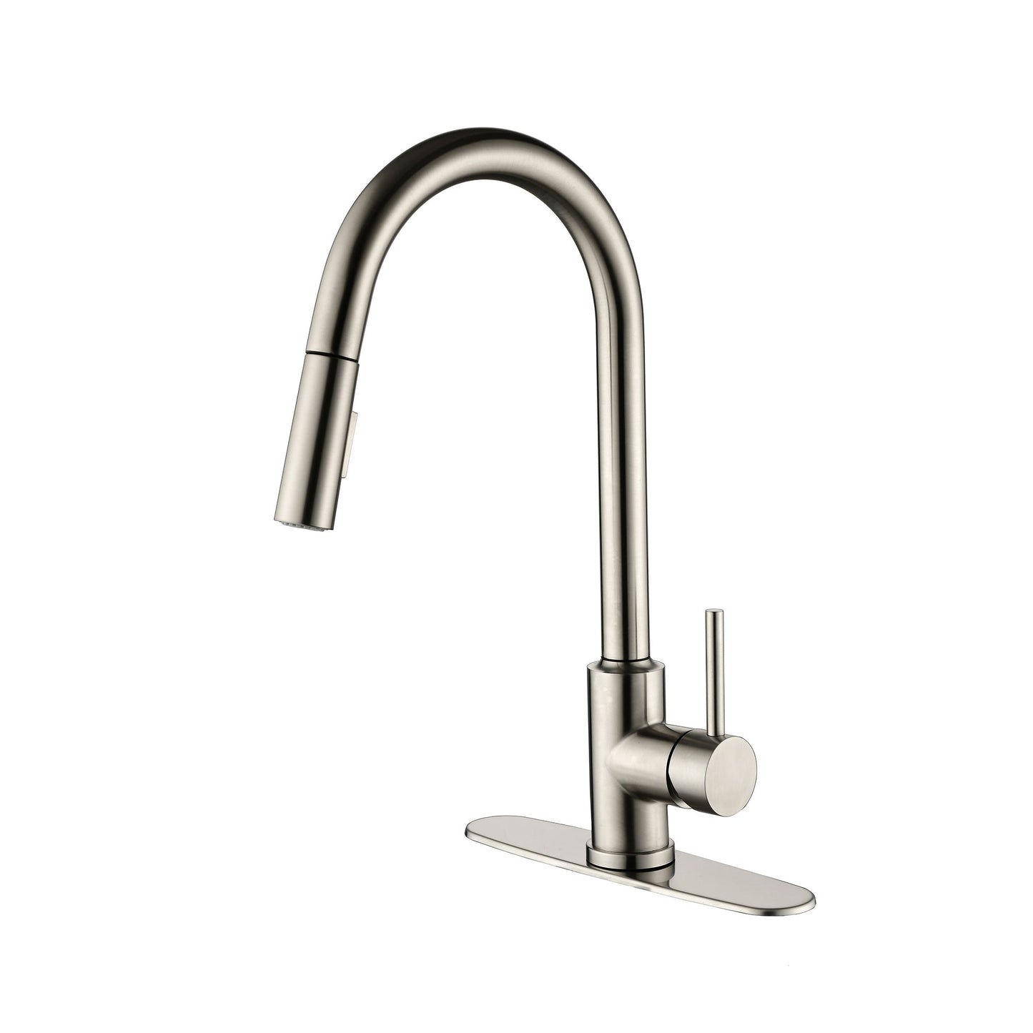 Stainless Steel Kitchen Sink Faucet With Pull-down Sprayer Ohberri