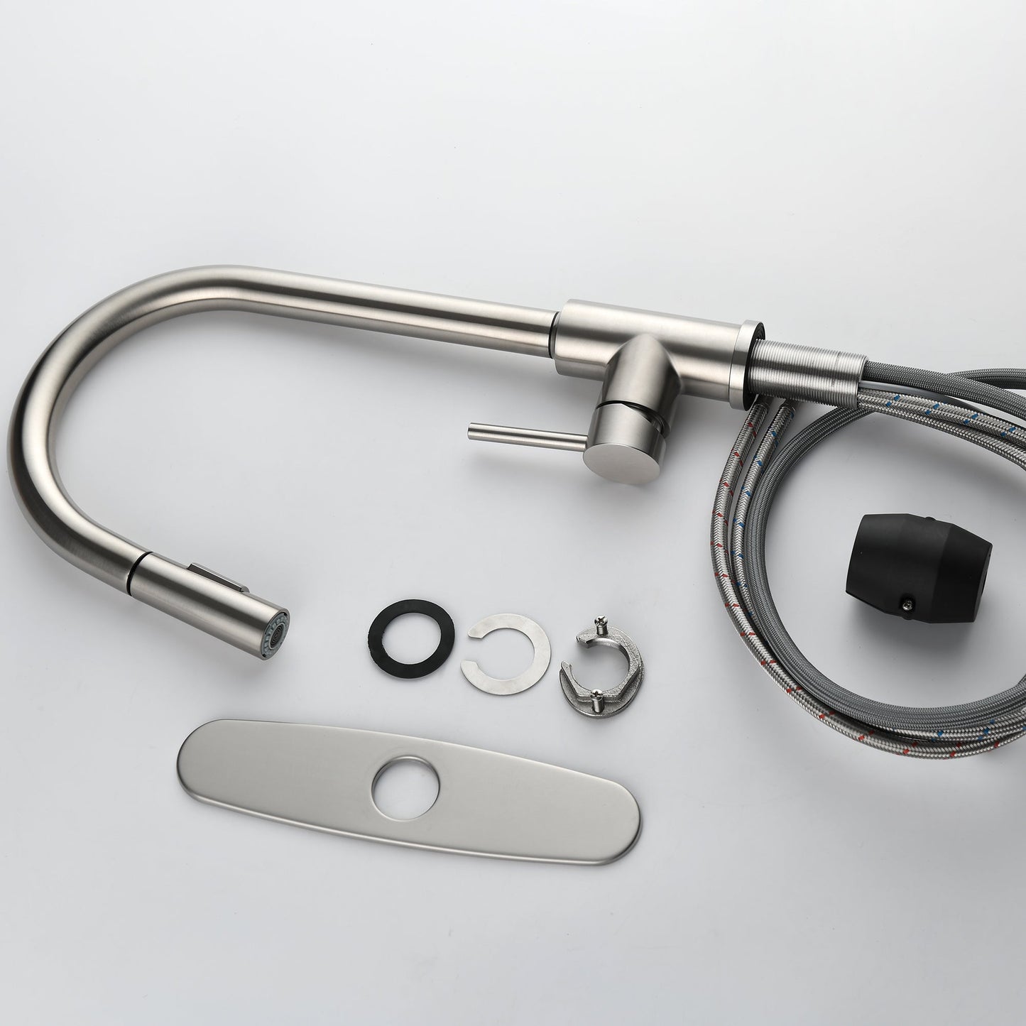 Stainless Steel Kitchen Sink Faucet With Pull-down Sprayer Ohberri