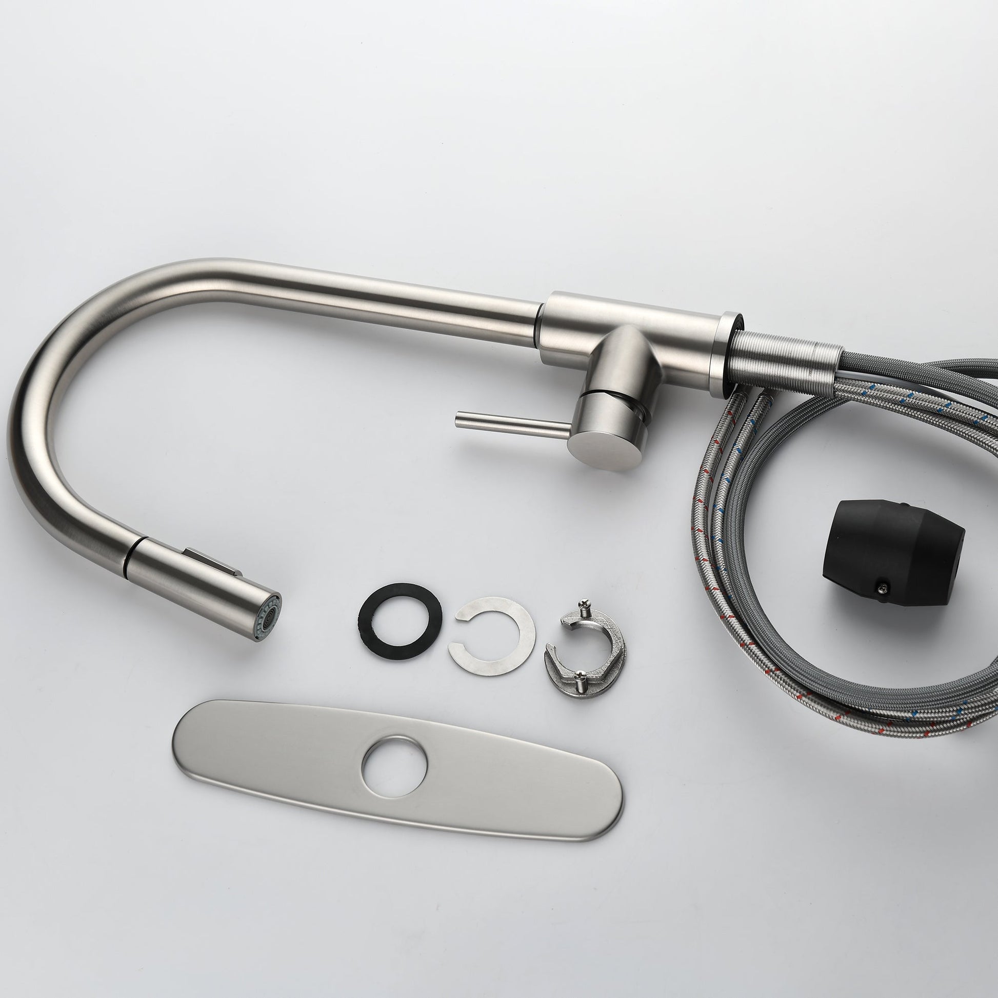 Stainless Steel Kitchen Sink Faucet With Pull-down Sprayer Ohberri