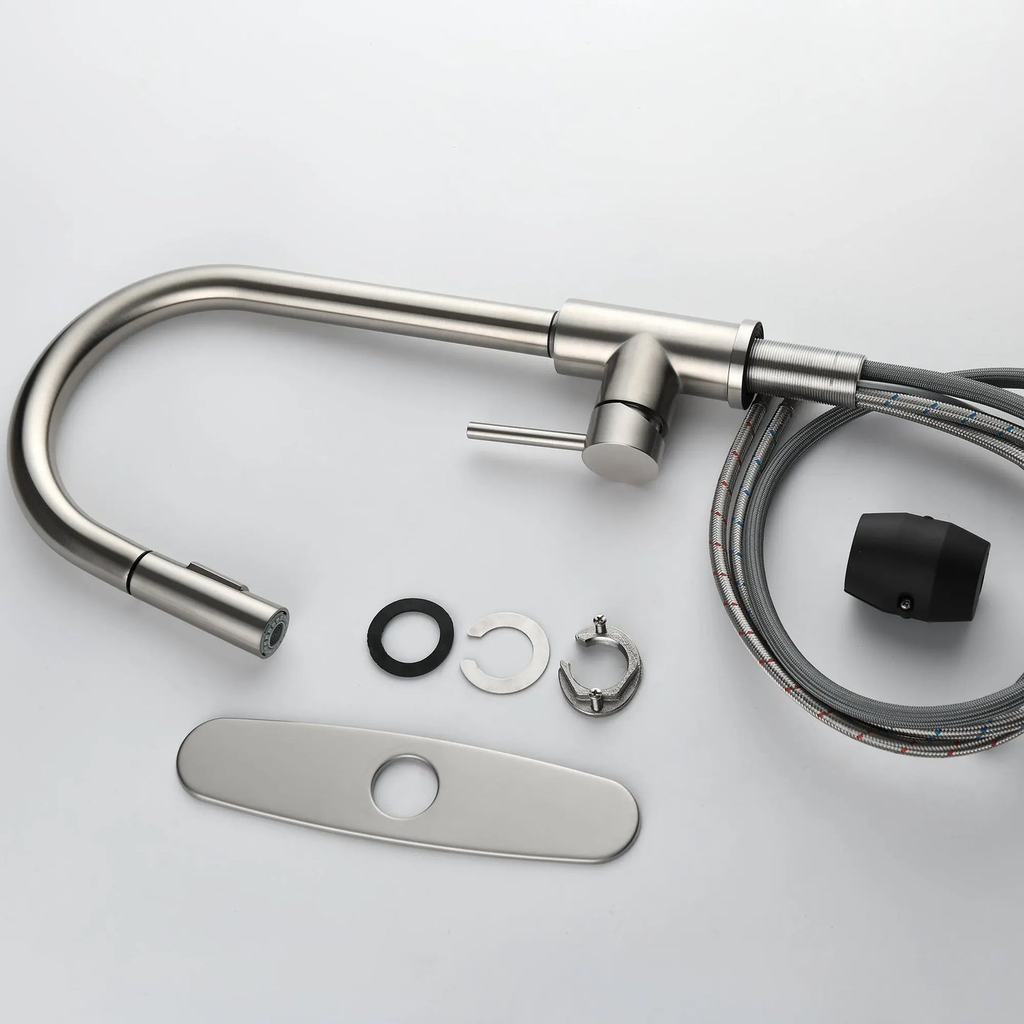 Stainless Steel Kitchen Sink Faucet With Pull-down Sprayer Ohberri