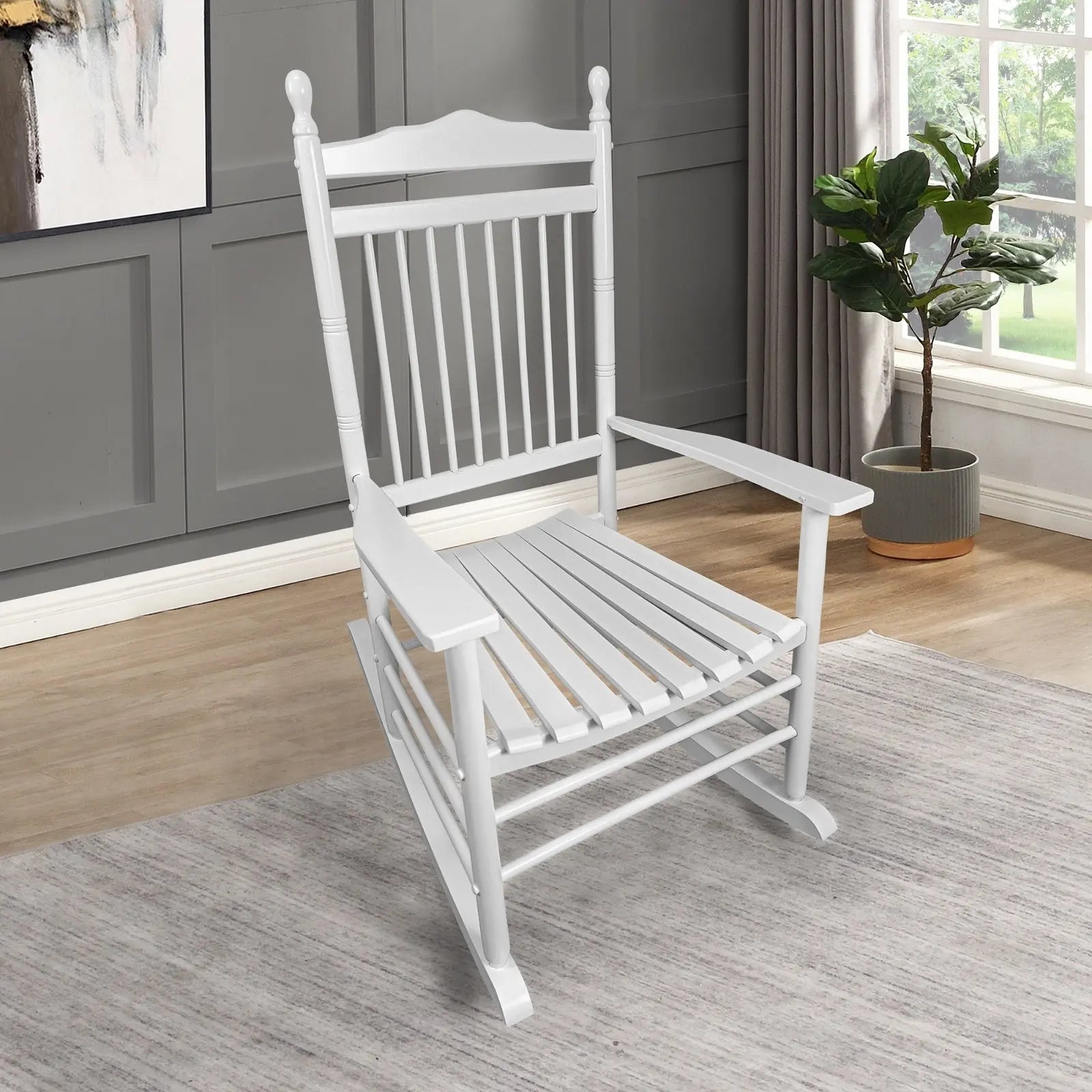 BALCONY PORCH ADULT ROCKING CHAIR - WHITE My Store
