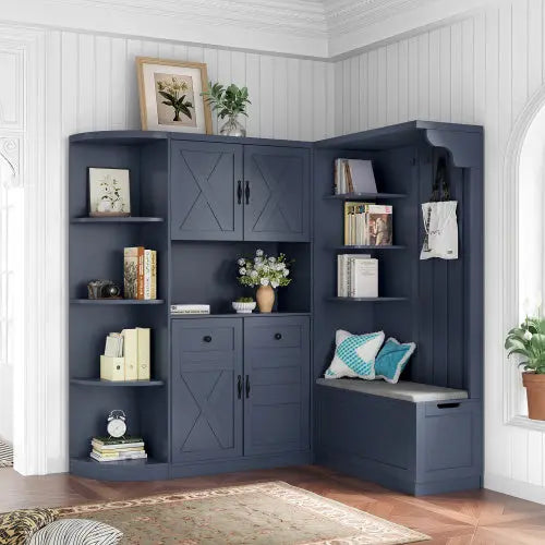 Multifunctional Left-right Combination Hall Cabinet -Beige My Store