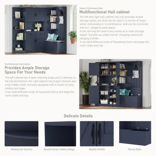 Multifunctional Left-right Combination Hall Cabinet -Beige My Store