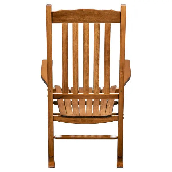 Wooden Rocking Chair With Original Wood Color, Poplar Wavy Shape And Armrests My Store