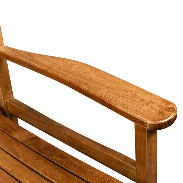 Wooden Rocking Chair With Original Wood Color, Poplar Wavy Shape And Armrests My Store