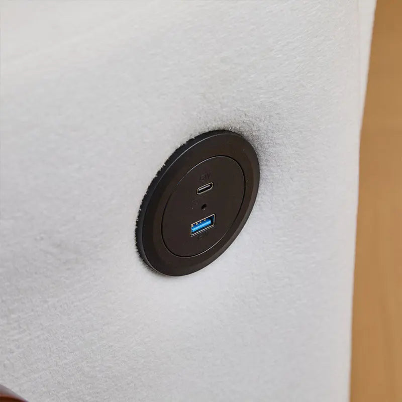 3-in-1 Convertible Sofa Chair Pull-out Sofa Bed, Convenient Folding Tray Table With USB And Type-C Charging Ports Modern Love seat My Store