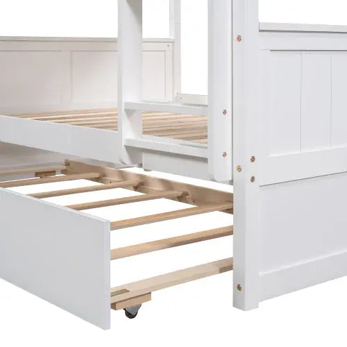 Full Over Full Bunk Bed With Twin Size Trundle My Store