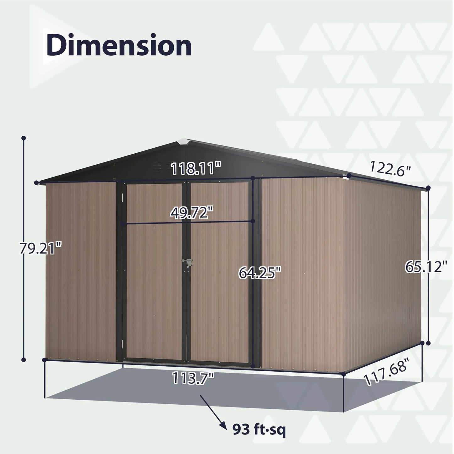 10 X 10 Ft Metal Storage Shed Brown My Store