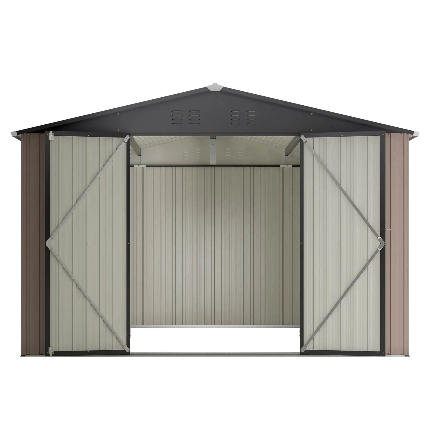 10 X 10 Ft Metal Storage Shed Brown My Store