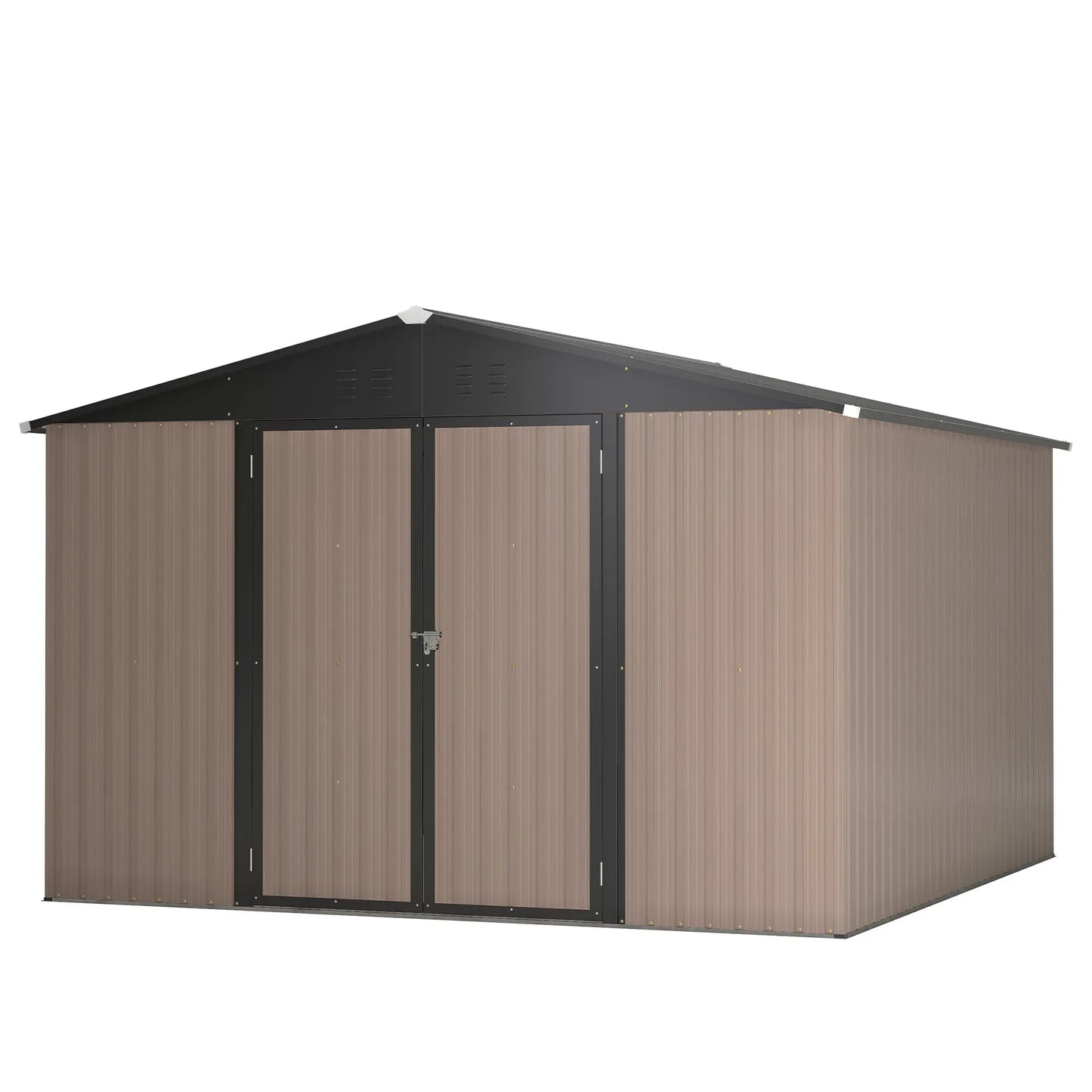 10 X 10 Ft Metal Storage Shed Brown My Store