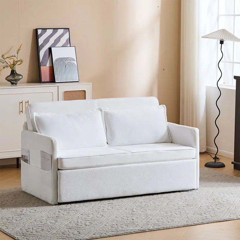 3-in-1 Convertible Sofa Chair Pull-out Sofa Bed, Convenient Folding Tray Table With USB And Type-C Charging Ports Modern Love seat My Store