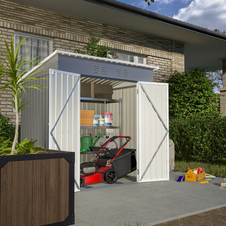 6'x4' Outdoor Metal Storage Shed Inkedjoy