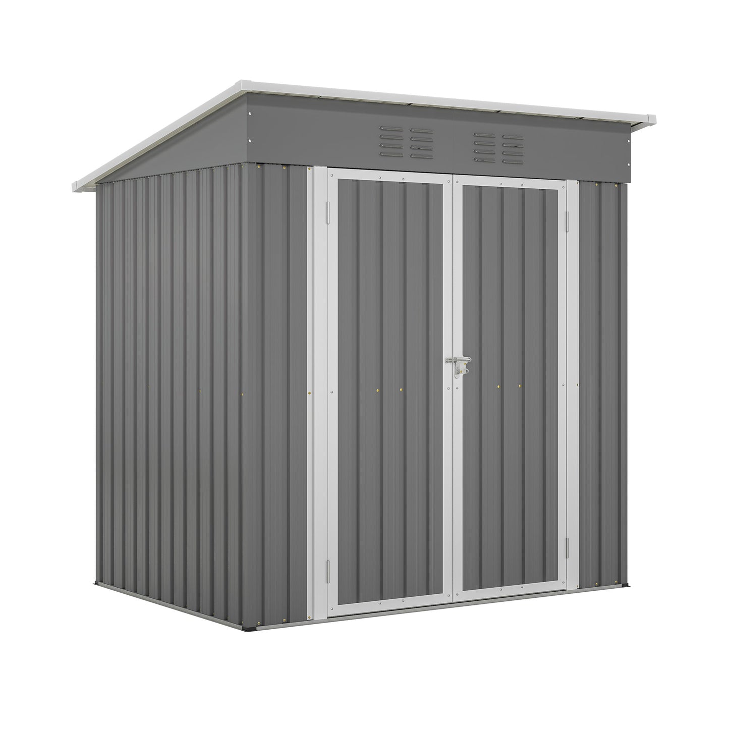 6'x4' Outdoor Metal Storage Shed Inkedjoy