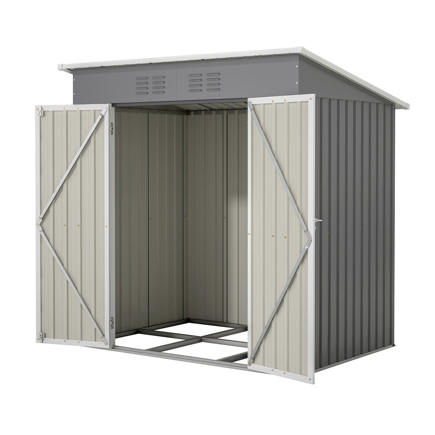 6'x4' Outdoor Metal Storage Shed Inkedjoy