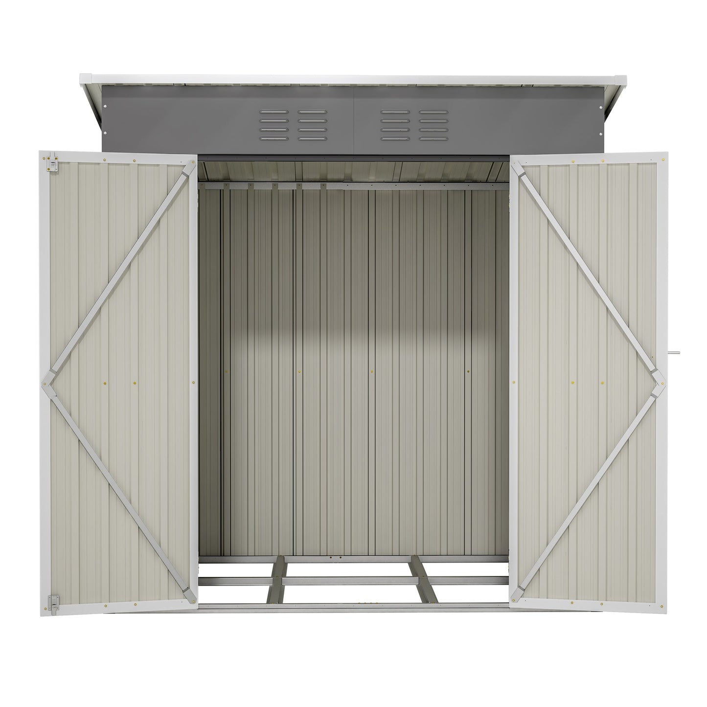 6'x4' Outdoor Metal Storage Shed Inkedjoy