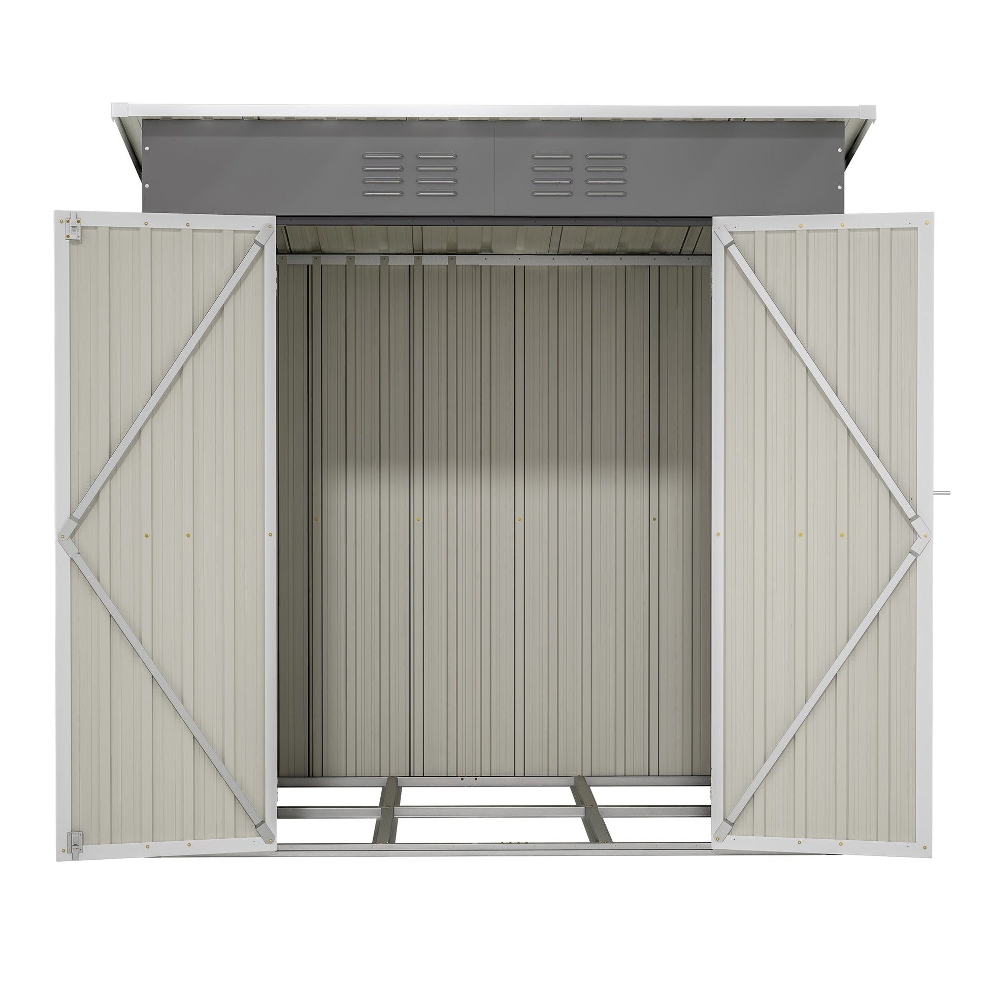 6'x4' Outdoor Metal Storage Shed Inkedjoy