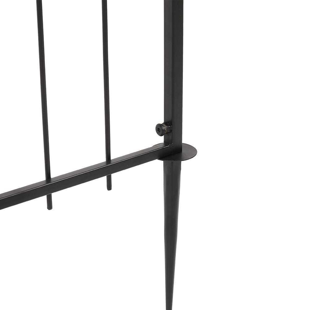 7.1ft Black Flat Top Wrought Iron, Courtyard Iron Arch Inkedjoy