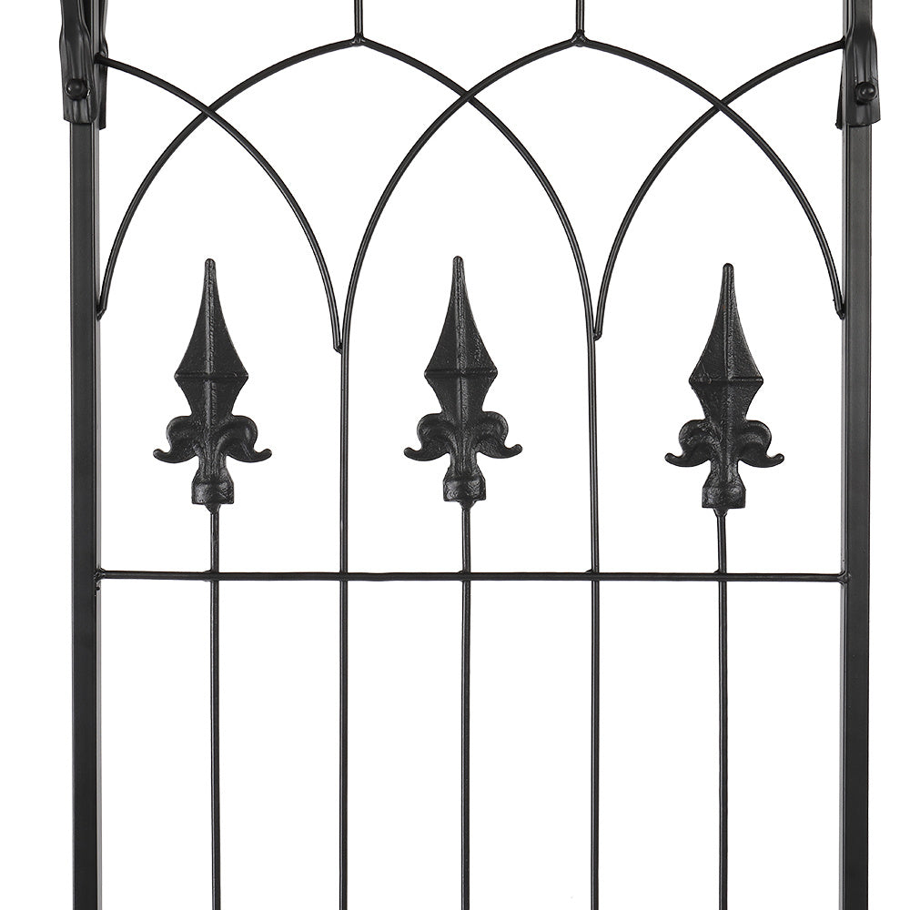 7.1ft Black Flat Top Wrought Iron, Courtyard Iron Arch Inkedjoy