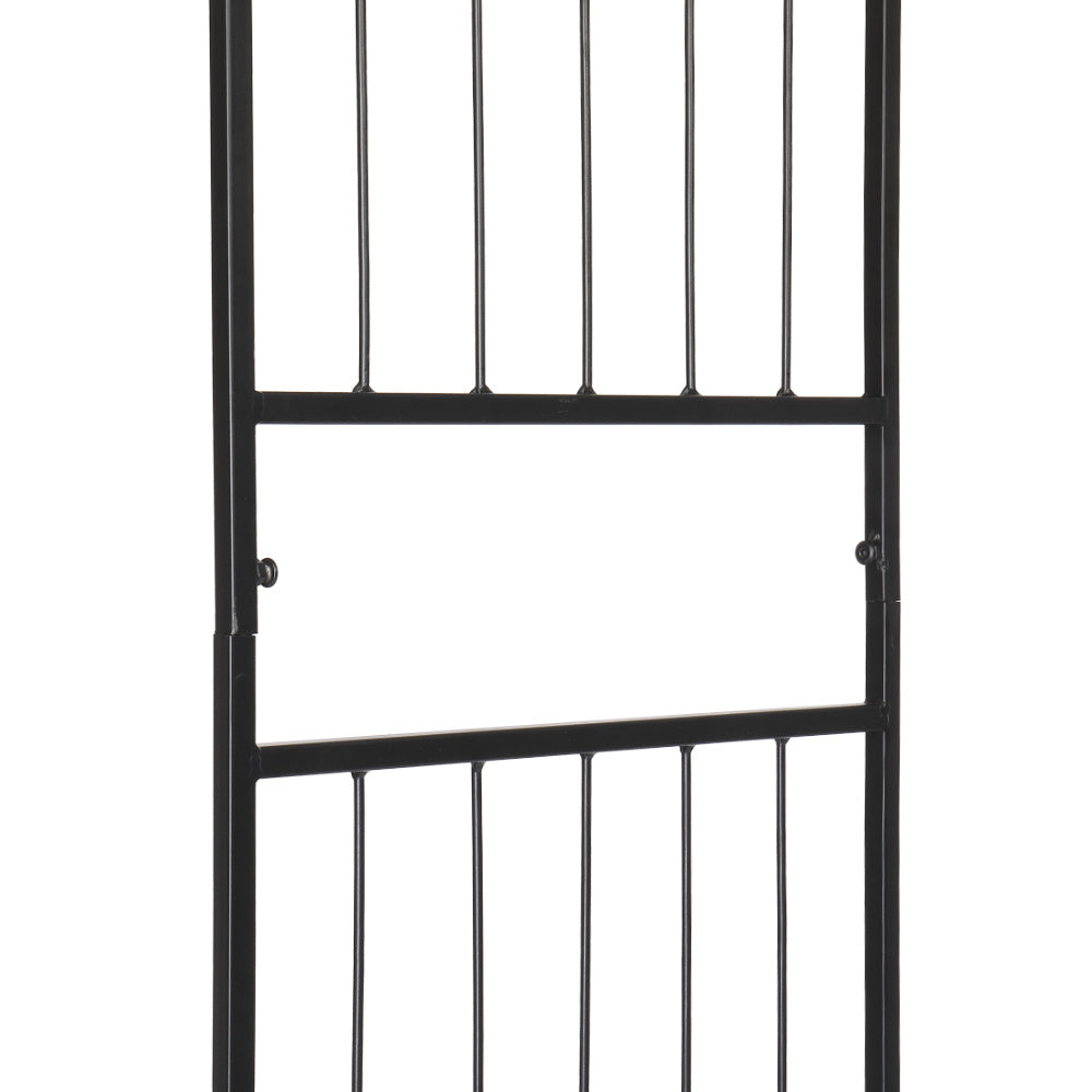 7.1ft Black Flat Top Wrought Iron, Courtyard Iron Arch Inkedjoy