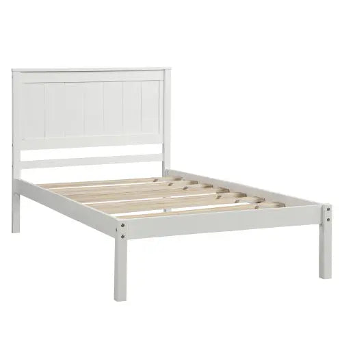 Platform Bed Frame With Headboard, Wood Slat Support, No Box Spring Needed,Twin, White My Store
