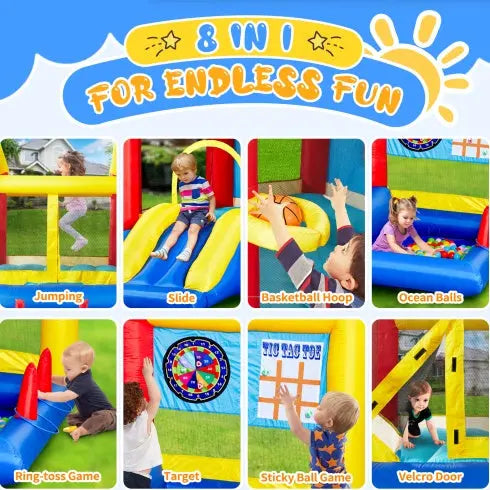 8 In 1 Inflatable Bounce House With Blower My Store