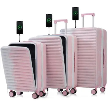 Luggage 3Piece Sets, 20  24 With Front Pocket My Store