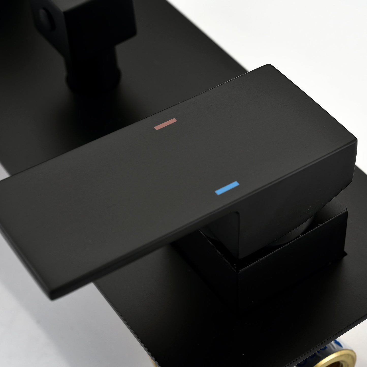 Brass Matte Black Shower Faucet With Shower System, 10 Inch Shower Head And Handheld Spray Inkedjoy