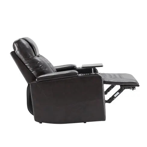 Power Motion Recliner With USB Charging Port And Hidden Arm Storage 2 Convenient Cup Holders Design And 360 Swivel Tray Table,Brown My Store