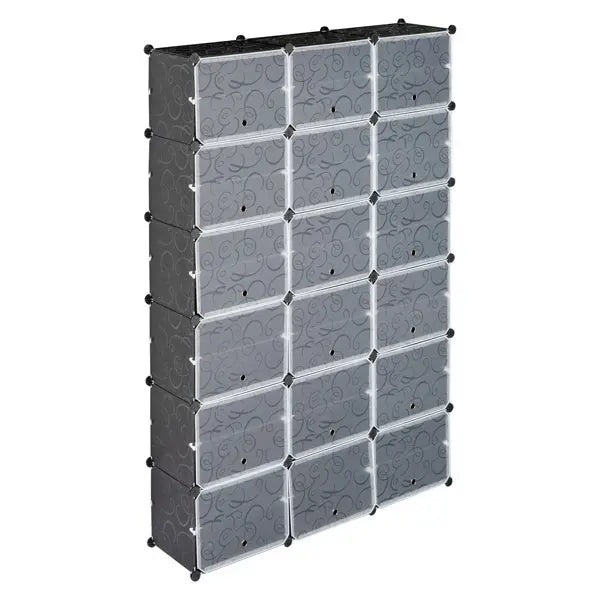 3 Rows, 12 Layers, 36 Compartments Plastic Shoe Box Storage Rack Inkedjoy