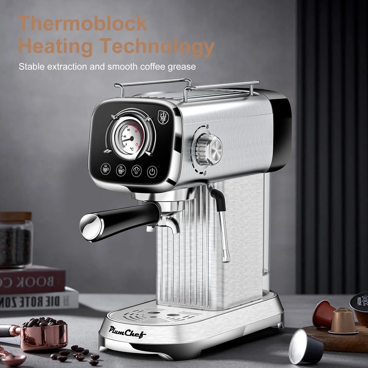 20 Bar Professional Espresso Machine With Milk Frother, Single & Double Shot My Store