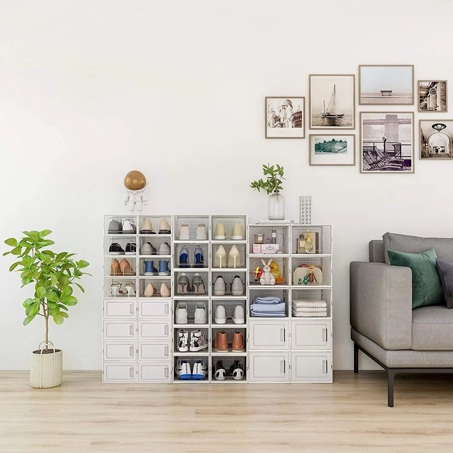 15 Pack Foldable Shoe Box Storage Containers Inkedjoy