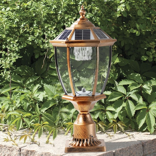 Vintage Gold Solar Pillar Headlight With Dimmable LED 1-Pack My Store