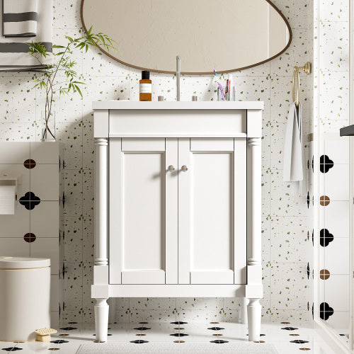 Vanity With Top Sink, 2-Tier Modern Bathroom Storage Cabinet My Store