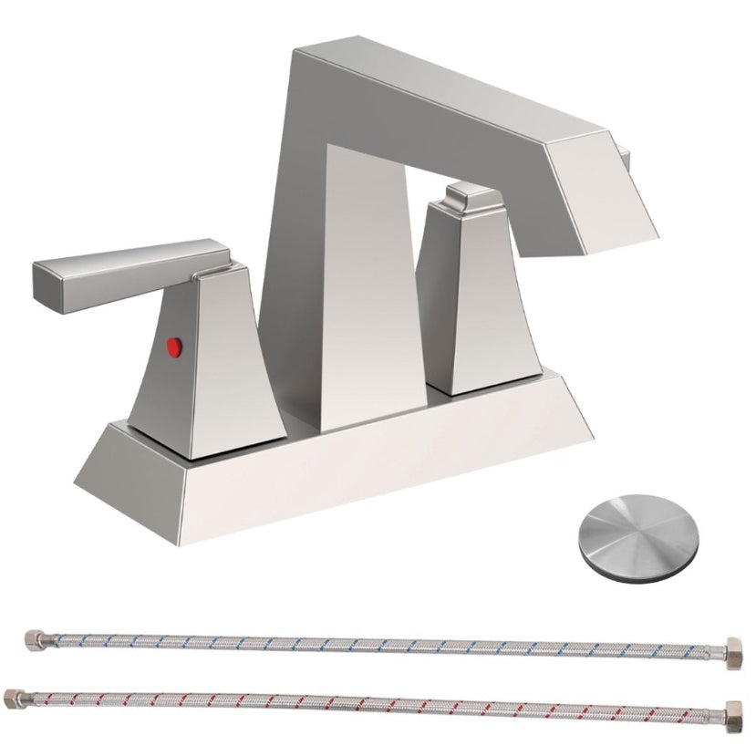 2-Handle Bathroom Sink Faucet Brushed Nickel My Store