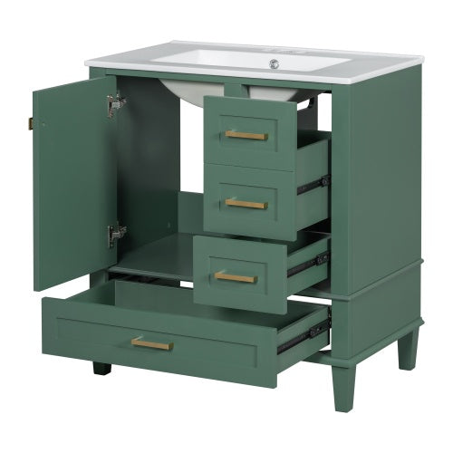 Modern Bathroom Cabinet With Sink Combo SetAnd 3 Drawers, Solid Wood Frame My Store