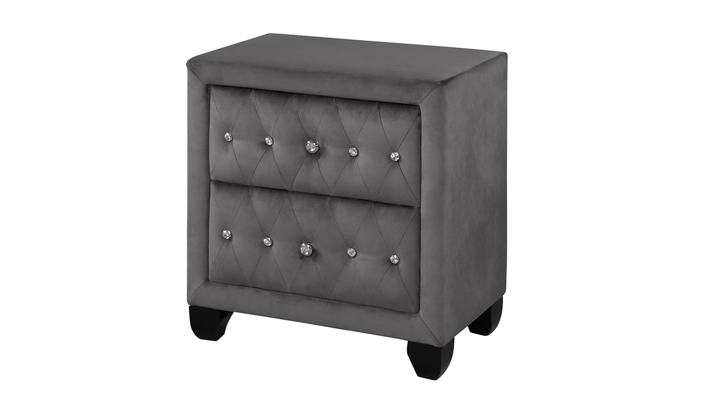 5-Piece Gray Wood Upholstered Bedroom Vanity Set for Stylish Home Decor - Ohberri