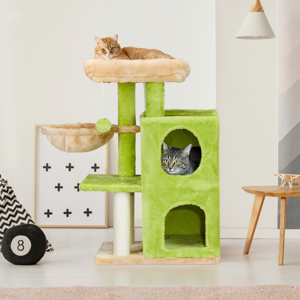 3-inch Yellow-green Speaker-shaped Double-layer Cat House Hammock Cat Bed My Store