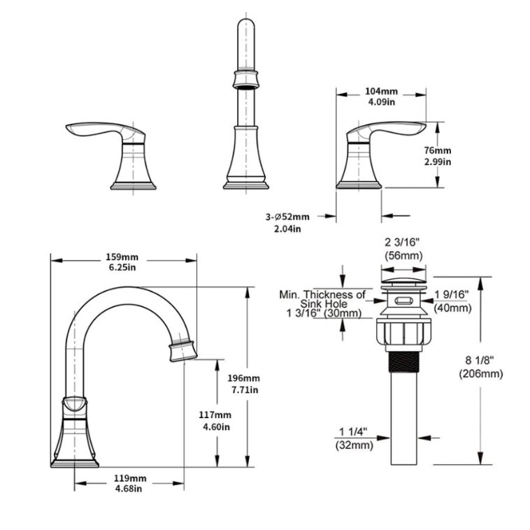 8 Inch Wide Bathroom Sink Faucet -Bronze Ohberri