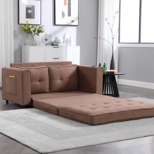 3-in-1 Upholstered Futon Sofa Convertible Floor Sofa Bed My Store