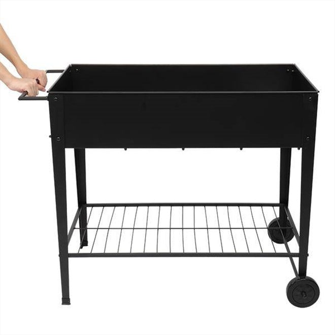 Mobile Metal Raised Garden Bed Cart With Legs Inkedjoy