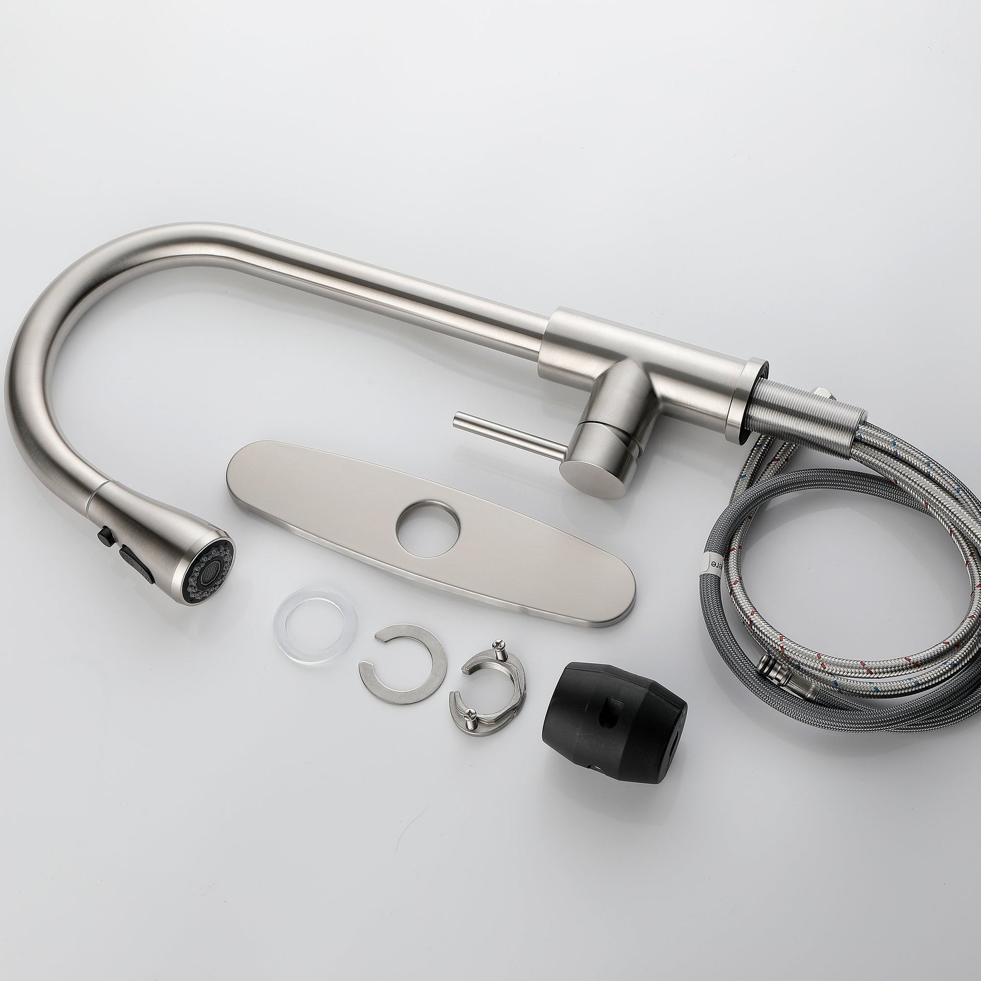 Single Handle High  Pull Out Kitchen Faucet- Stainless Steel Ohberri