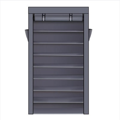 Non Woven Shoe Cabinet With 10 Layers Widened - Gray Inkedjoy