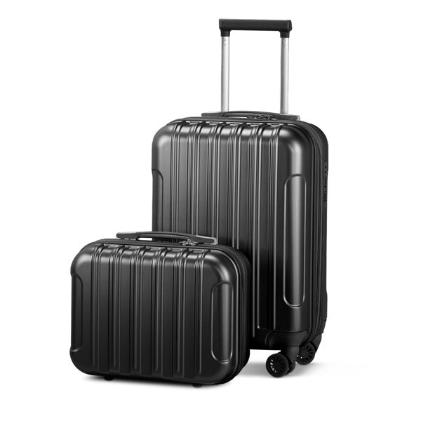 Vertical Pattern 2-Piece Set 20 Inch Expandable With 14 Inch Suitcase Inkedjoy
