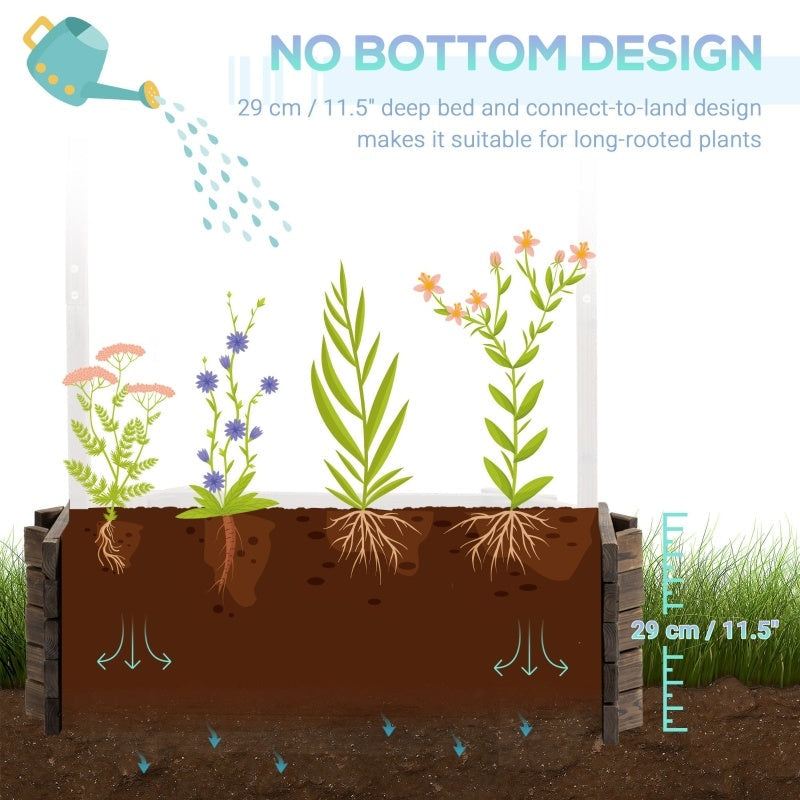 Wishing Well Planter, Wooden Raised Garden Bed Inkedjoy