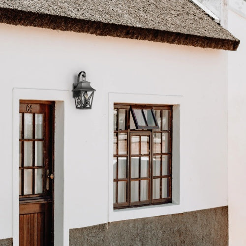 Black Outdoor Wall Light 2 Lights, Large Outdoor Modern Wall Light Fixtures Inkedjoy