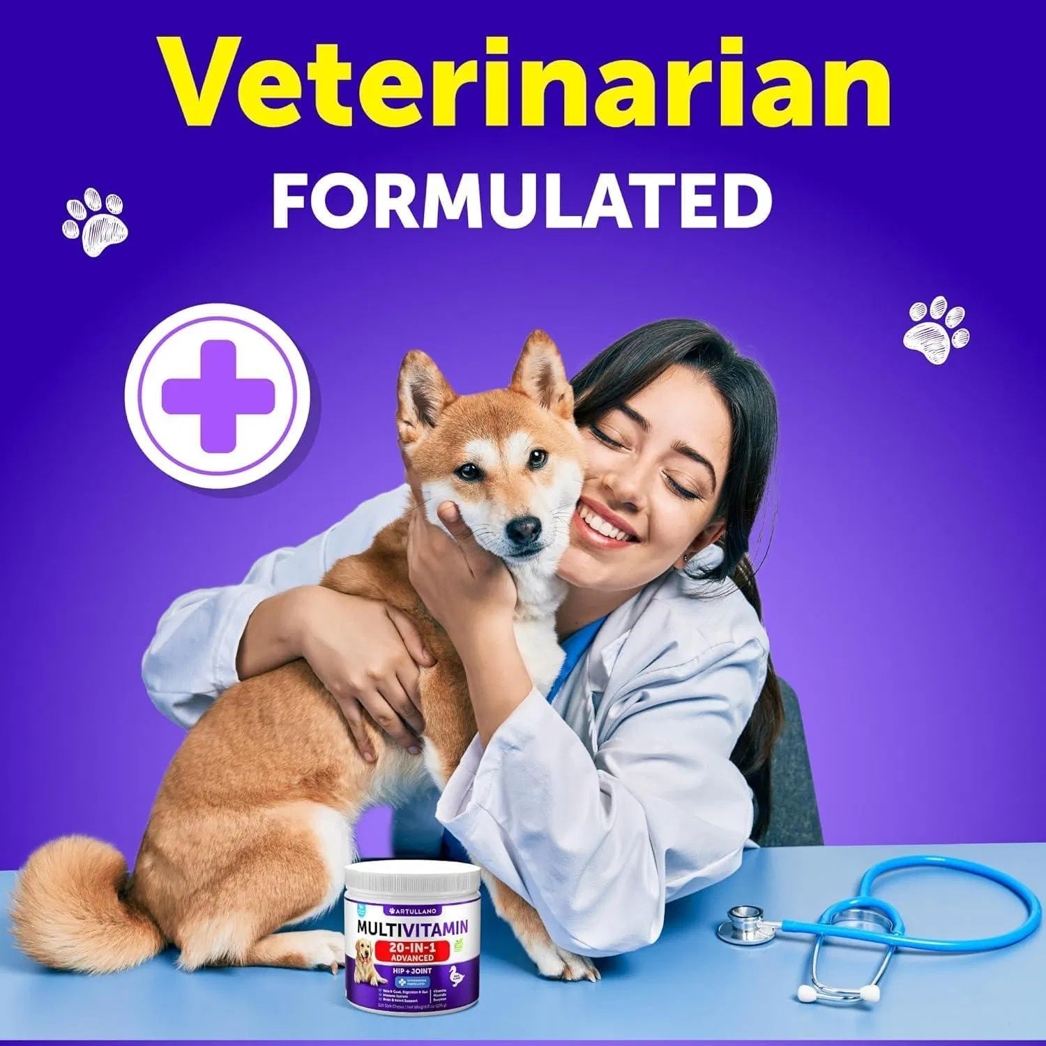 Dog Multivitamin Chewable With Glucosamine 20 In 1 Dog Vitamins And Supplements Senior & Puppy Multivitamin -120 Chews My Store