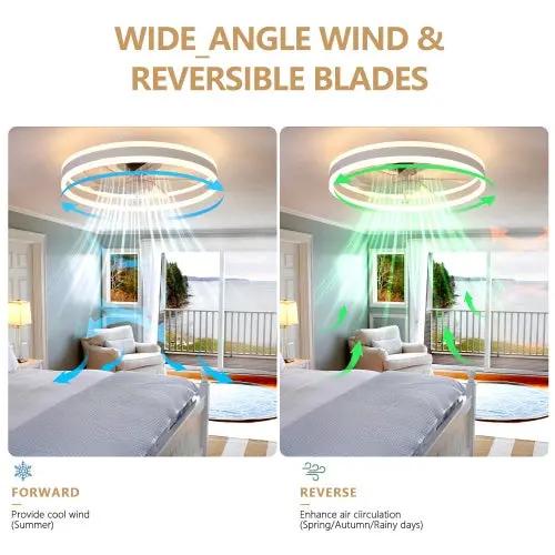 Ceiling Fan With Lighted Dimmable LEDs Inkedjoy