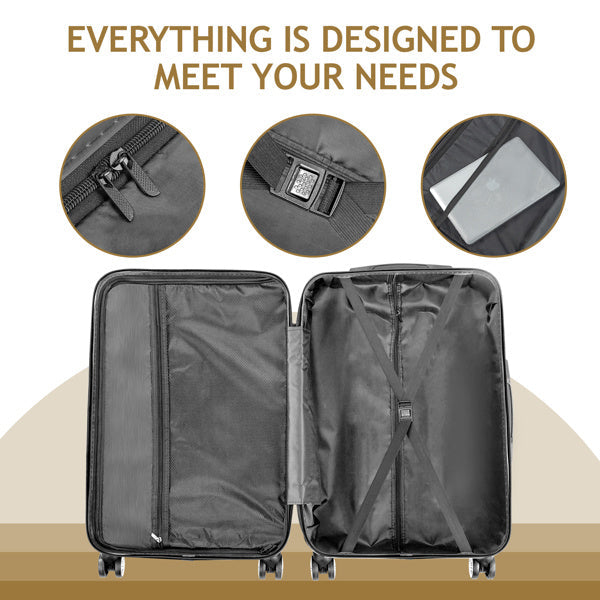 Vertical Striped Four In One Suitcase Inkedjoy